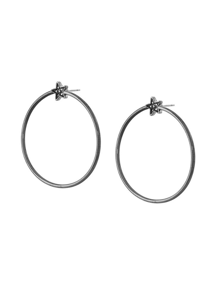 Federica Tosi Cubic Zirconia Hoop Earrings - Metallic