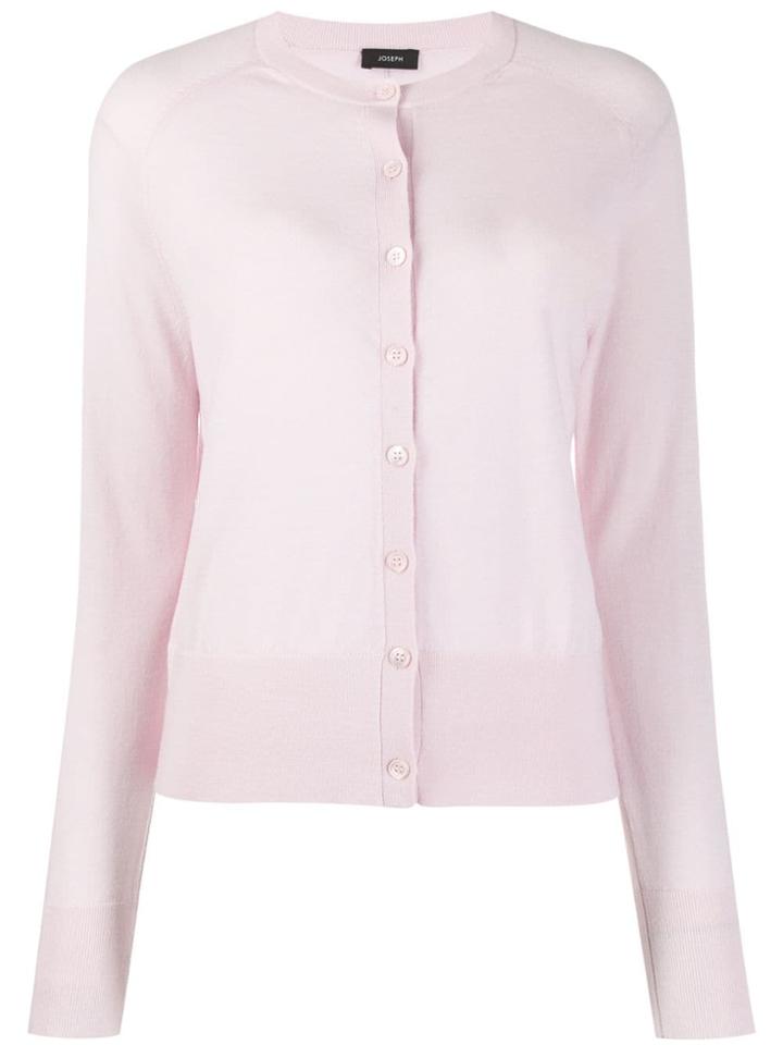 Joseph Crew Neck Cardigan - Pink