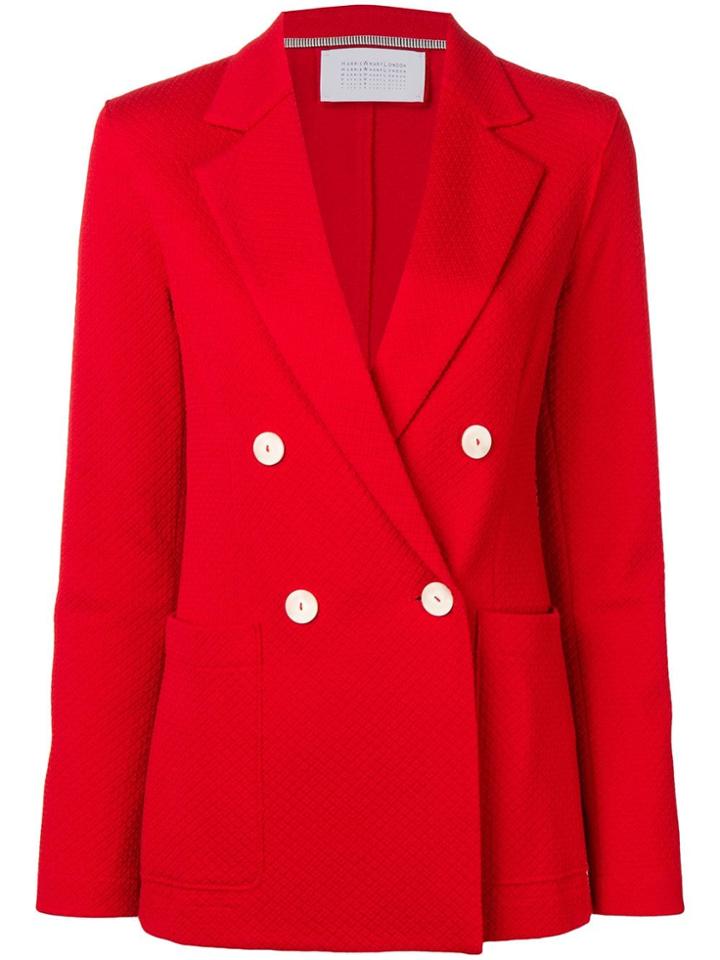 Harris Wharf London Double Breasted Blazer Jacket - Red