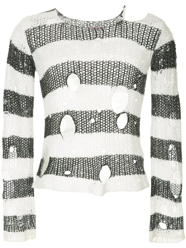 Junya Watanabe Comme Des Garçons Vintage Striped Hole Detail Sweater -
