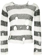 Junya Watanabe Comme Des Garçons Vintage Striped Hole Detail Sweater -