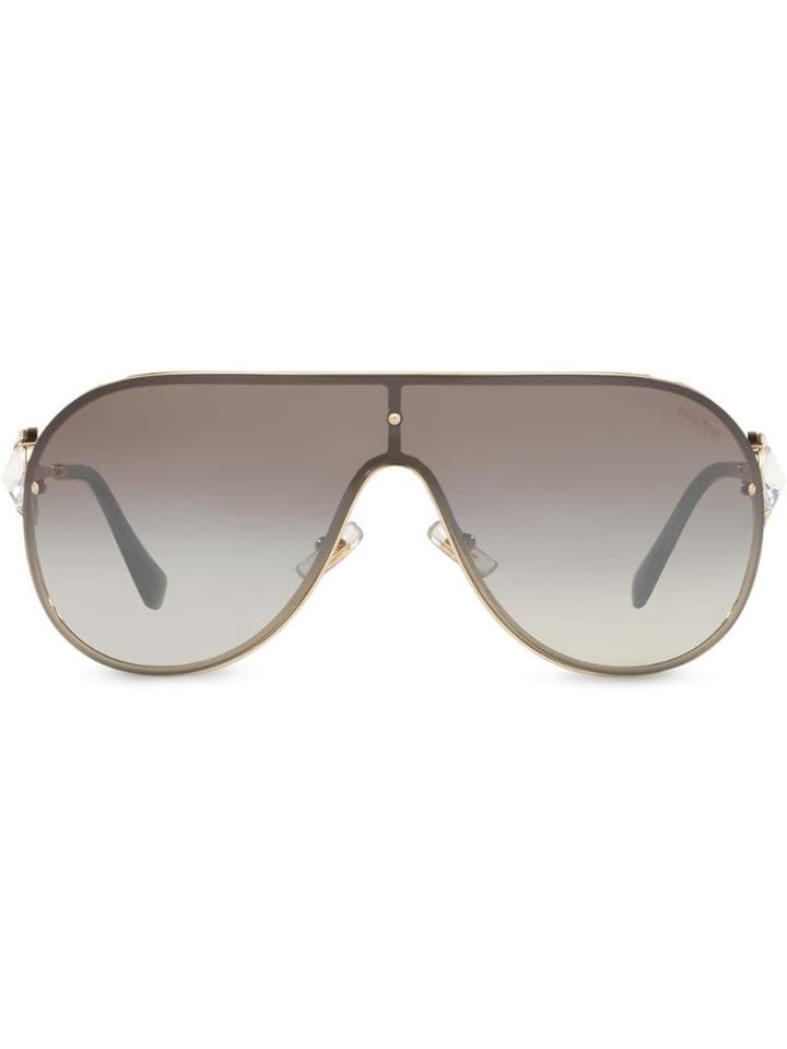 Miu Miu Eyewear Enchant Oversize Sunglasses - Gold