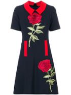 Femme By Michele Rossi Embroidered Floral Dress - Blue