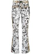 Kru Rainbow Stretch Graffiti Print Ski Pants - White