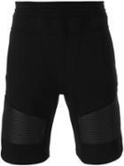 Neil Barrett Ribbed Panel Track Shorts, Men's, Size: S, Black, Lyocell/cotton/viscose/polyurethane