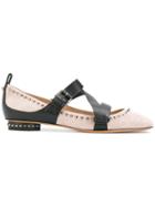 Valentino Valentino Garavani Strap And Stud Detail Ballerinas - Pink &