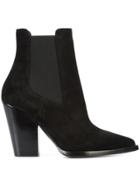 Saint Laurent Pointed Toe Ankle Boots - Black