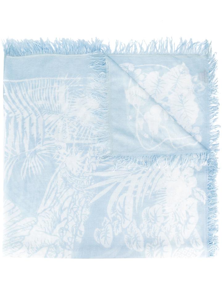 Hemisphere Frayed Scarf, Women's, Blue, Silk/cashmere