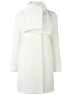 Blugirl Tie-neck Coat, Women's, Size: 42, White, Acrylic/polyamide/wool
