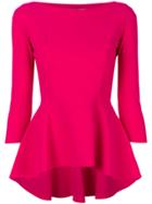 Chiara Boni La Petite Robe Peplum Blouse - Pink & Purple