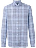 Barba - Long Sleeve Plaid Shirt - Men - Cotton - 42, Blue, Cotton