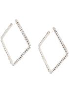 Area Oversized Square Earrings - Silver