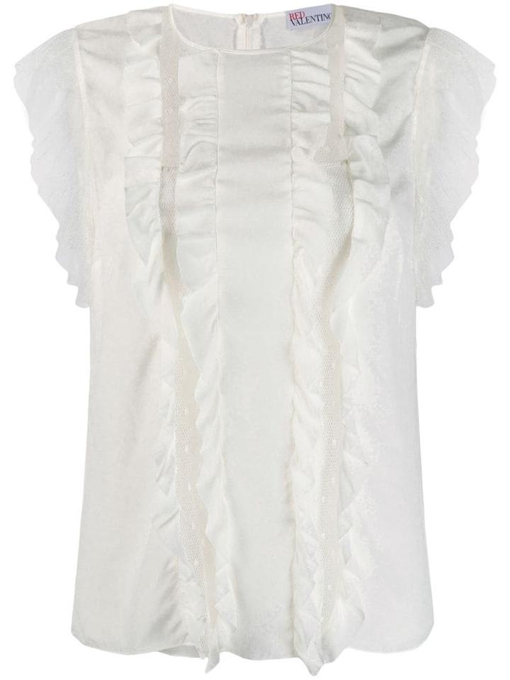 Red Valentino Ruffle Top - White