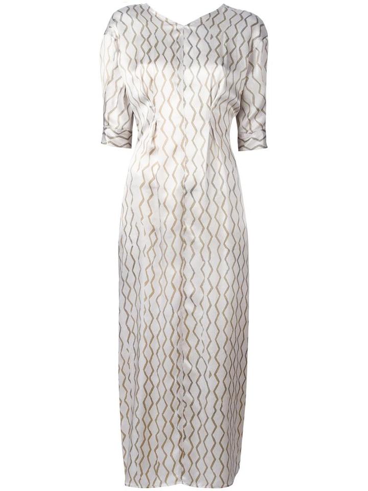 Isabel Marant Zigzag Striped Maxi Dress, Women's, Size: 36, Green, Silk/cotton