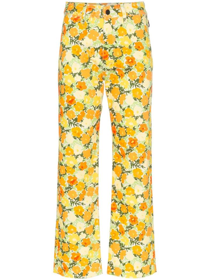 Simon Miller Winter Blossom Printed Trousers - Orange