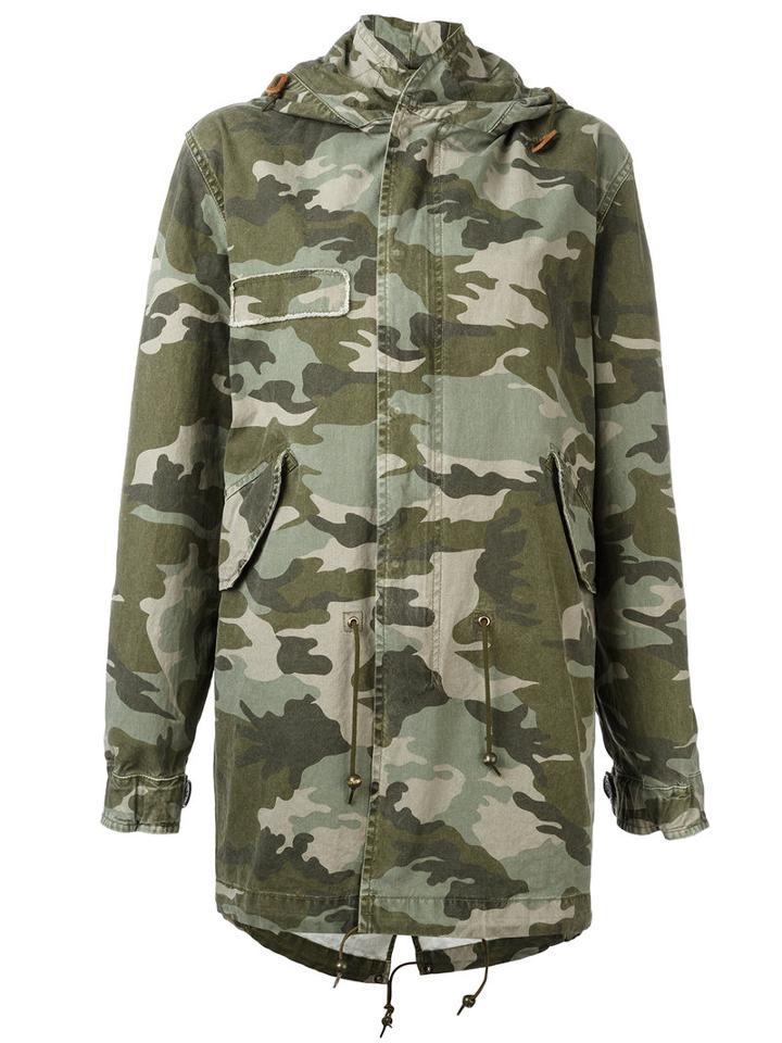 Mr & Mrs Italy - Camouflage Print Parka - Women - Cotton - Xxs, Green, Cotton