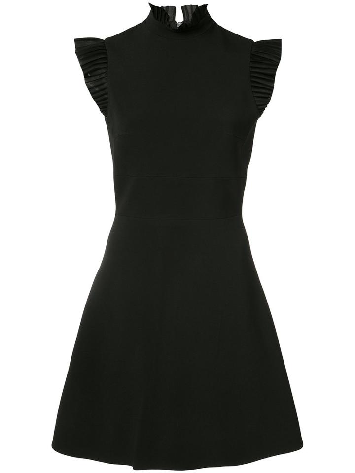 David Koma - Sleeveless Frill Trim Dress - Women - Polyester - 8, Black, Polyester