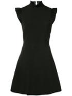 David Koma - Sleeveless Frill Trim Dress - Women - Polyester - 8, Black, Polyester