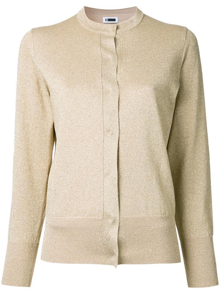 H Beauty & Youth High Shine Cardigan, Women's, Grey, Cotton/polyester