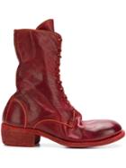 Guidi Front Lace Boots - Red