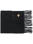 Gucci Floral Embroidered Scarf - Black