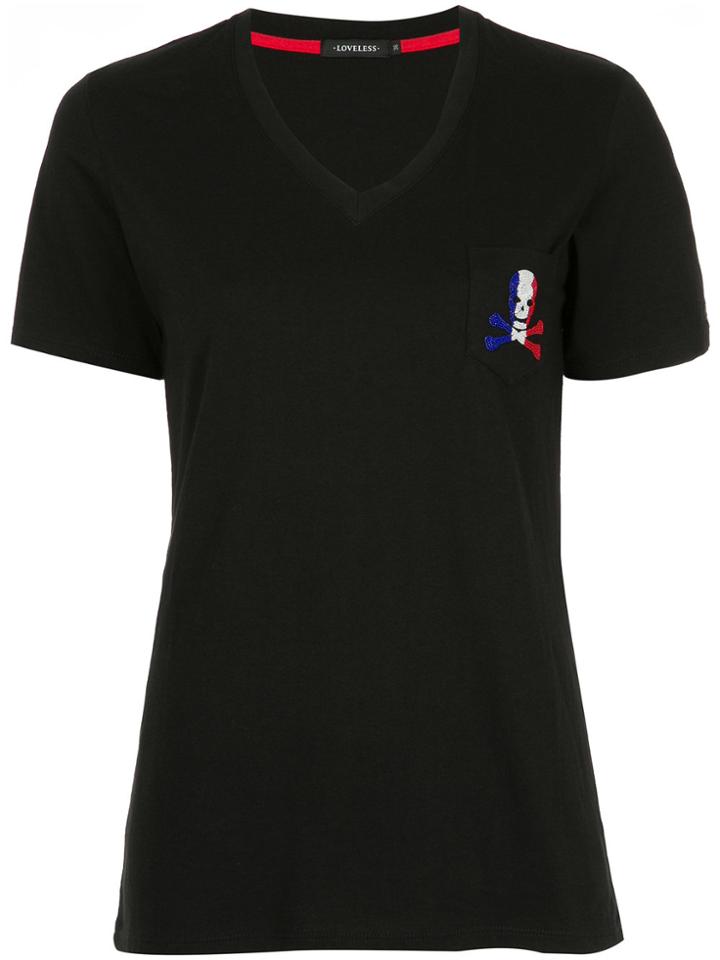 Loveless Skull Patch Short-sleeve Top - Black