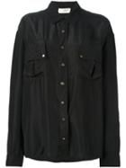 Faith Connexion Chest Pocket Shirt, Women's, Size: Medium, Black, Silk