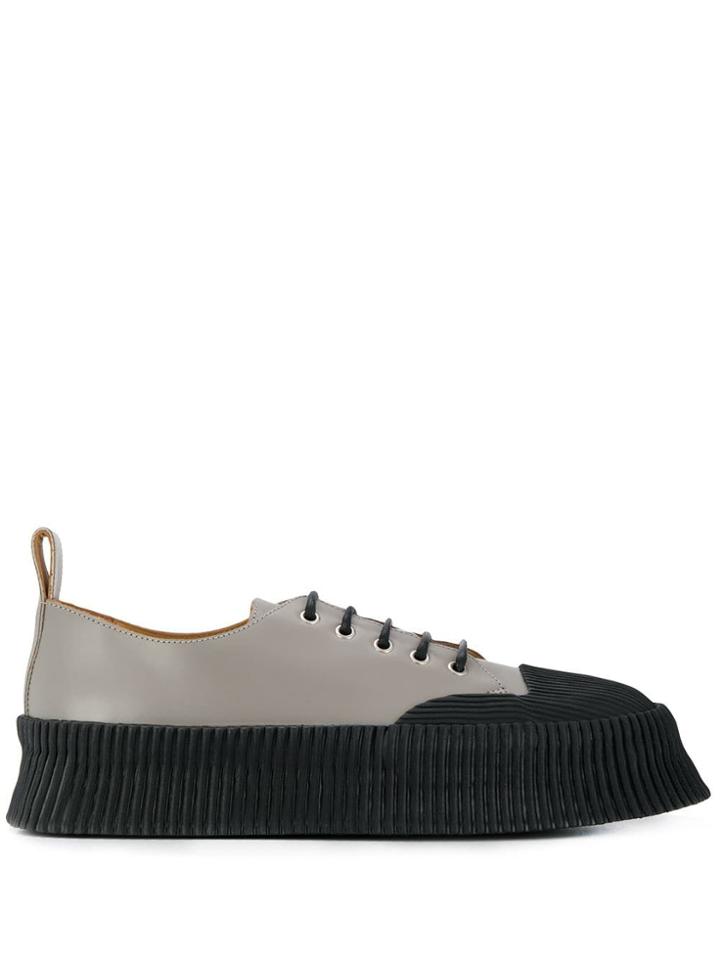 Jil Sander Corduroy Panel Sneakers - Grey