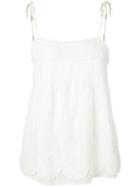 Joie - Scallop Hem Blouse - Women - Cotton/viscose - M, White, Cotton/viscose
