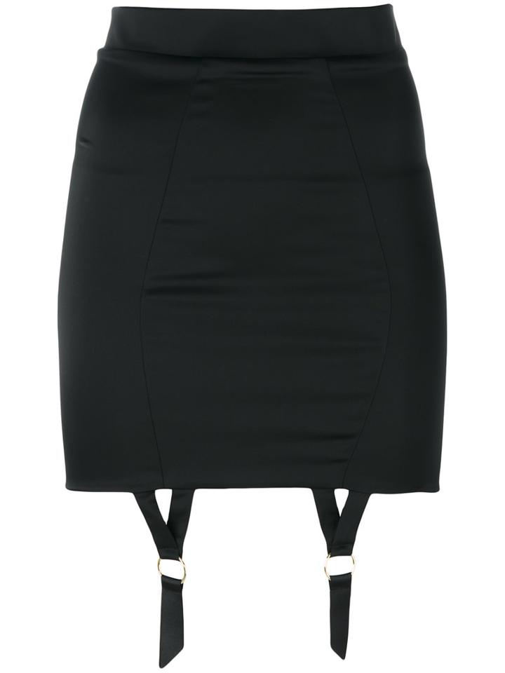 Murmur - Suspenders Applique Skirt - Women - Polyester/spandex/elastane/acetate - 36, Women's, Black, Polyester/spandex/elastane/acetate