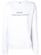 Msgm Times New Roman Logo Sweatshirt - Grey