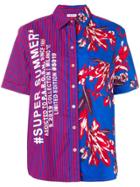 P.a.r.o.s.h. Colour-block Short Sleeve Shirt - Blue