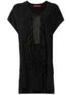 Di Liborio Fringed Mini Dress, Women's, Size: 40, Black, Leather/elastodiene/cupro