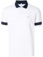 Sun 68 Stripe Sleeve Polo Shirt - White