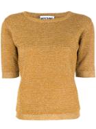 Moschino Metallic Short-sleeve Sweater