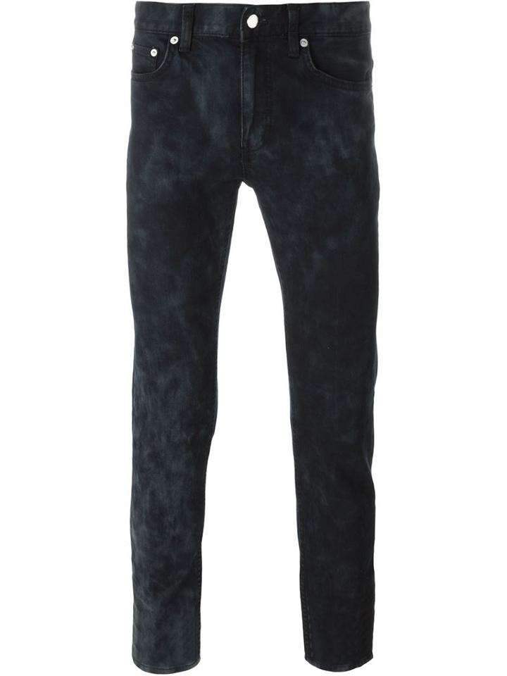 Blk Dnm Smoke Effect Skinny Jeans, Men's, Size: 36, Black, Cotton/spandex/elastane