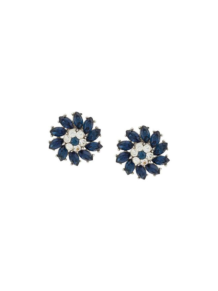 Susan Caplan Vintage 1960s Trifari Clip-on Earrings - Blue