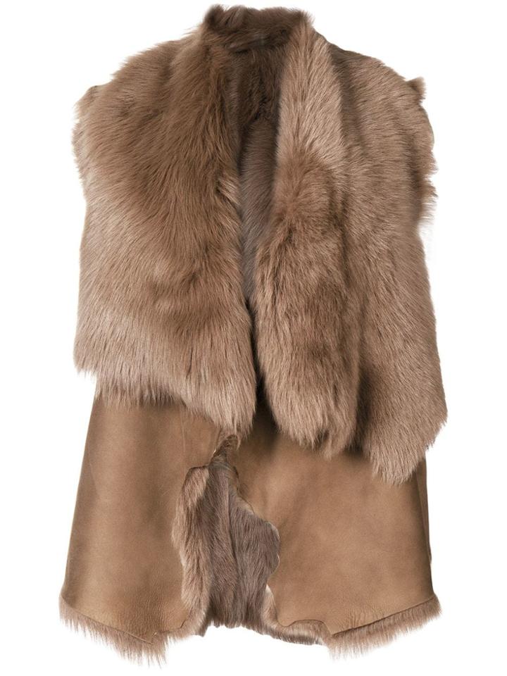 Desa 1972 Shearling Draped Gilet - Brown