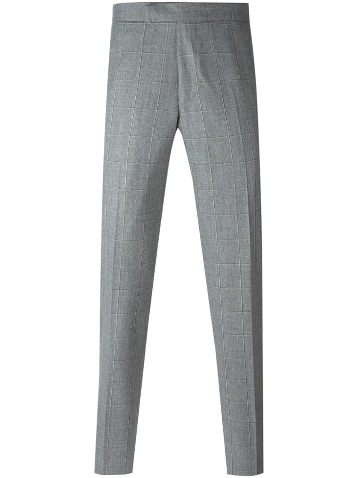 Fashion Clinic Timeless Grid Print Trousers - Grey