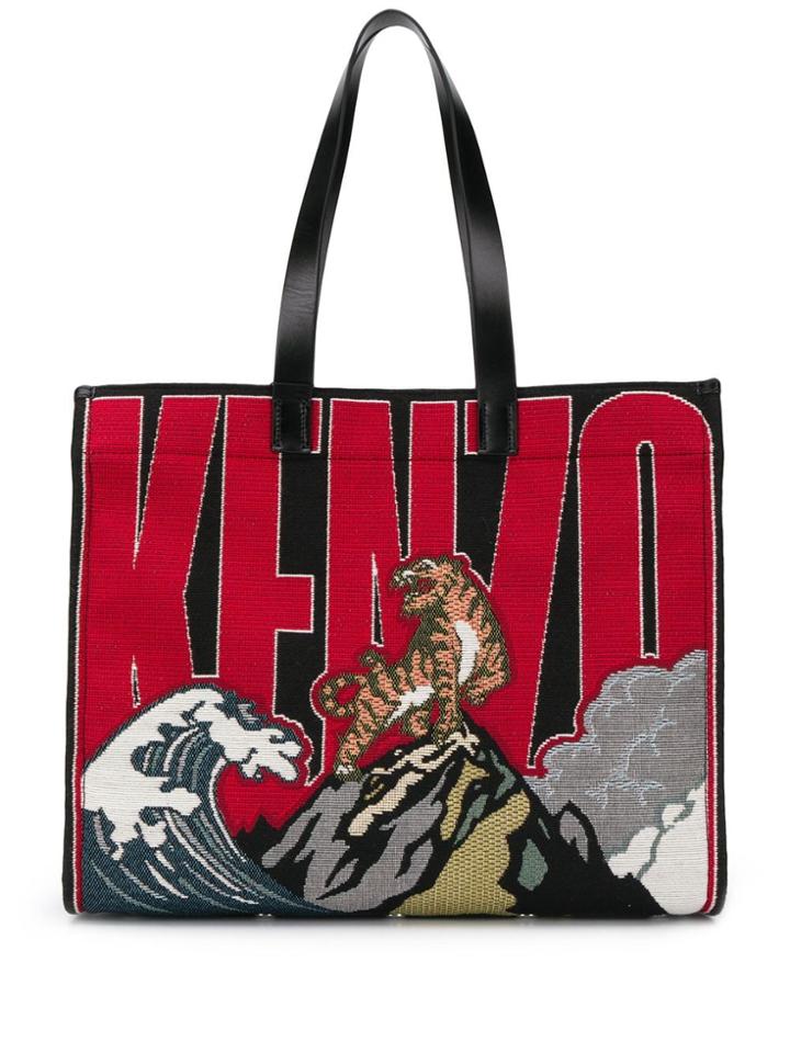 Kenzo Tiger Mountain Tote - Red