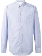 Officine Generale Pop Stripe Shirt, Men's, Size: Medium, Blue, Cotton