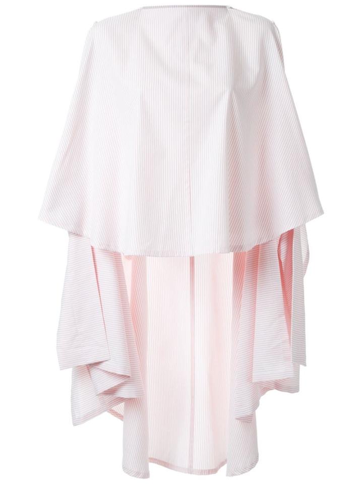 Bintthani Draped Long Poncho, Women's, White, Cotton/polyester