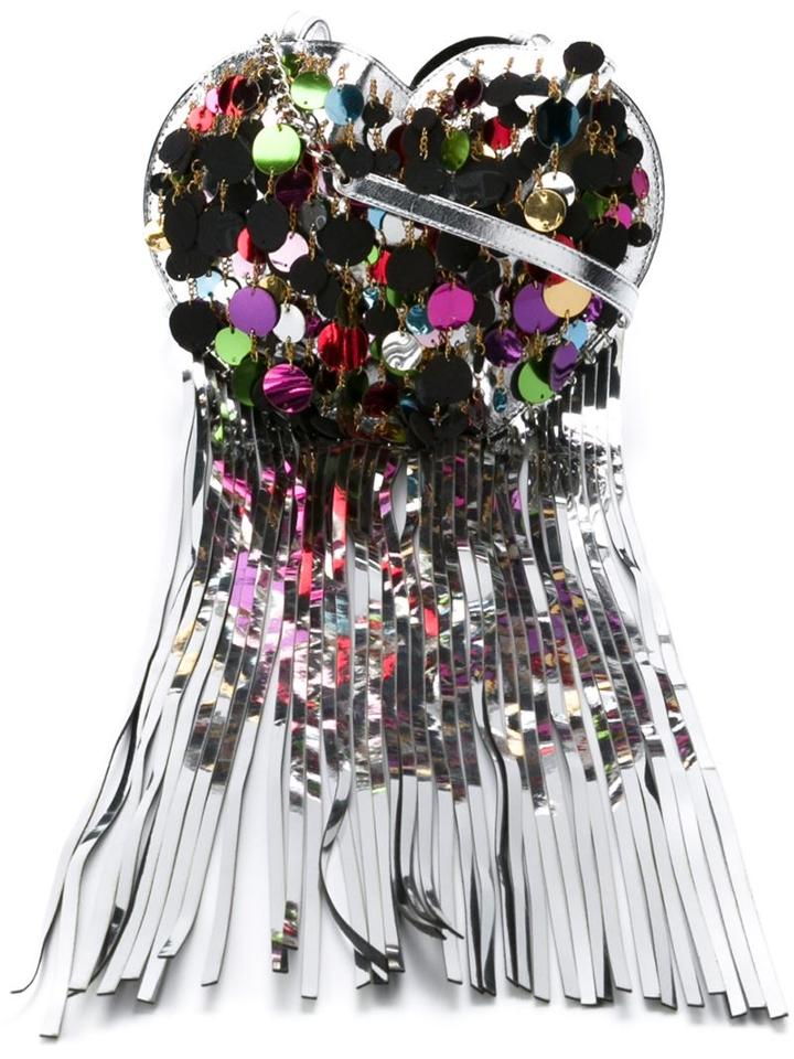 Manish Arora Heart Shaped Crossbody Bag, Women's, Grey, Polyester