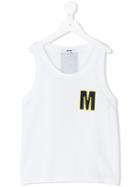 Msgm Kids - Chest Logo Tank Top - Kids - Cotton - 4 Yrs, White