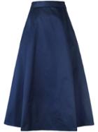 Barena Pleat Detail Midi Skirt, Women's, Size: 44, Blue, Cotton