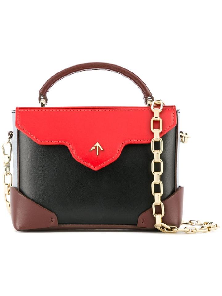 Manu Atelier Micro Bold Crossbody Bag - Black