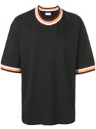 Drôle De Monsieur Varsity Stripe Trim T-shirt - Black