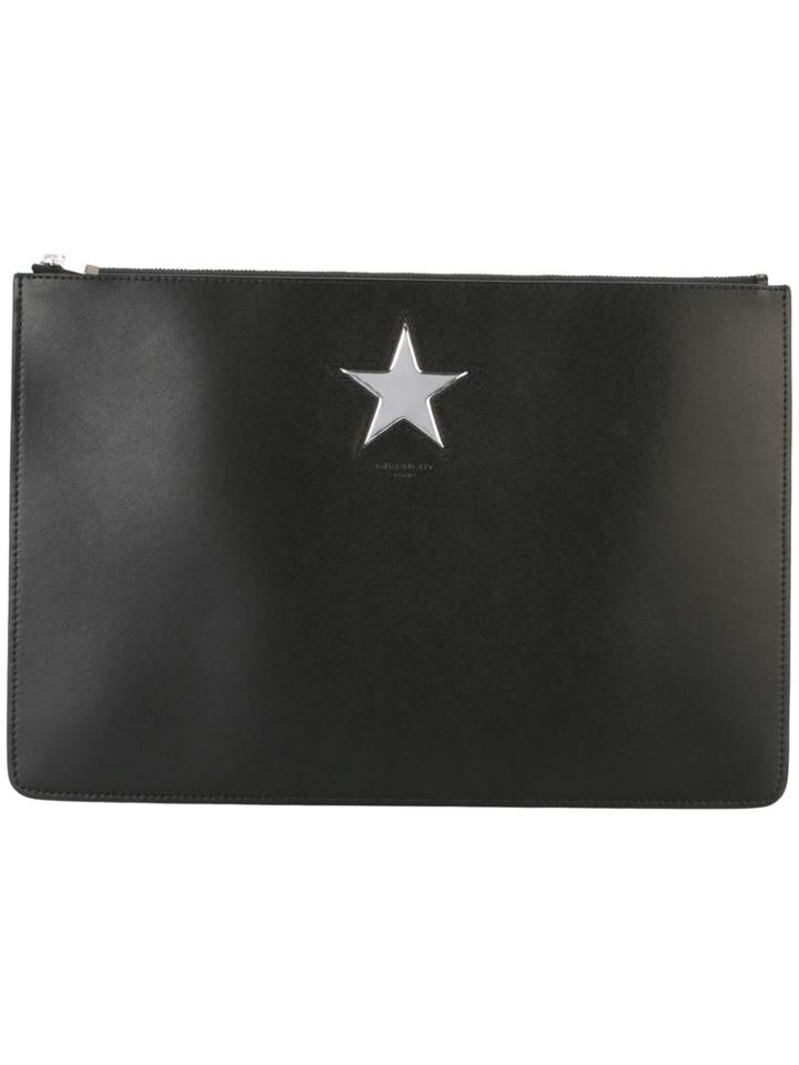 Givenchy Star Embossed Clutch, Women's, Black