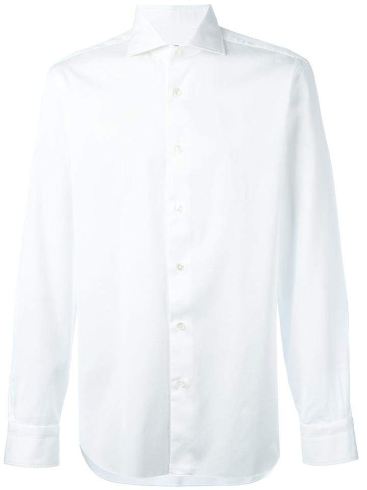Barba Spread Collar Shirt, Men's, Size: 40, White, Cotton