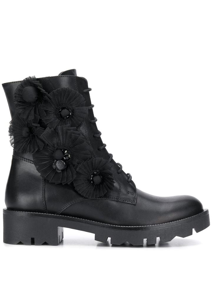 Tosca Blu Embellished Biker Boots - Black